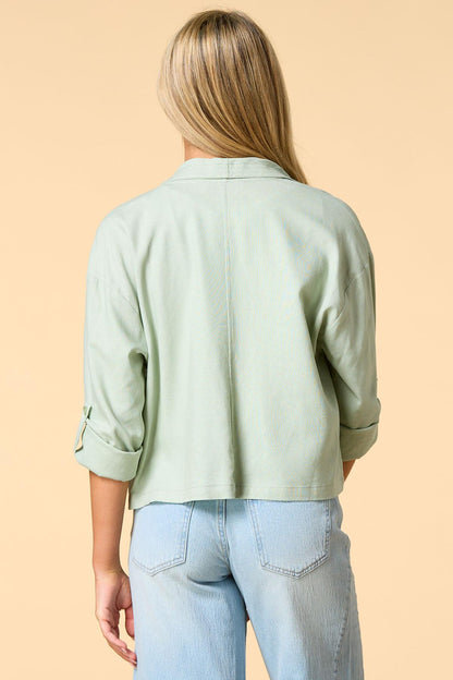 Versona lights on linen jacket NAVY
