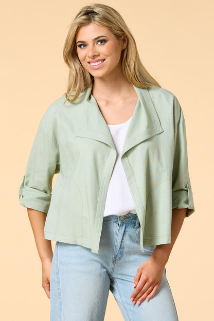 Versona lights on linen jacket NAVY