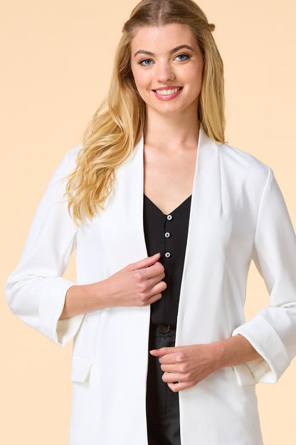 Versona crepe awakening blazer WHITE_ALYSSUM
