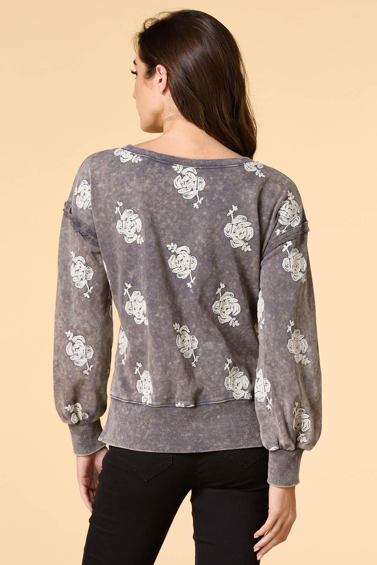 Versona smell the roses sweatshirt CHARCOAL