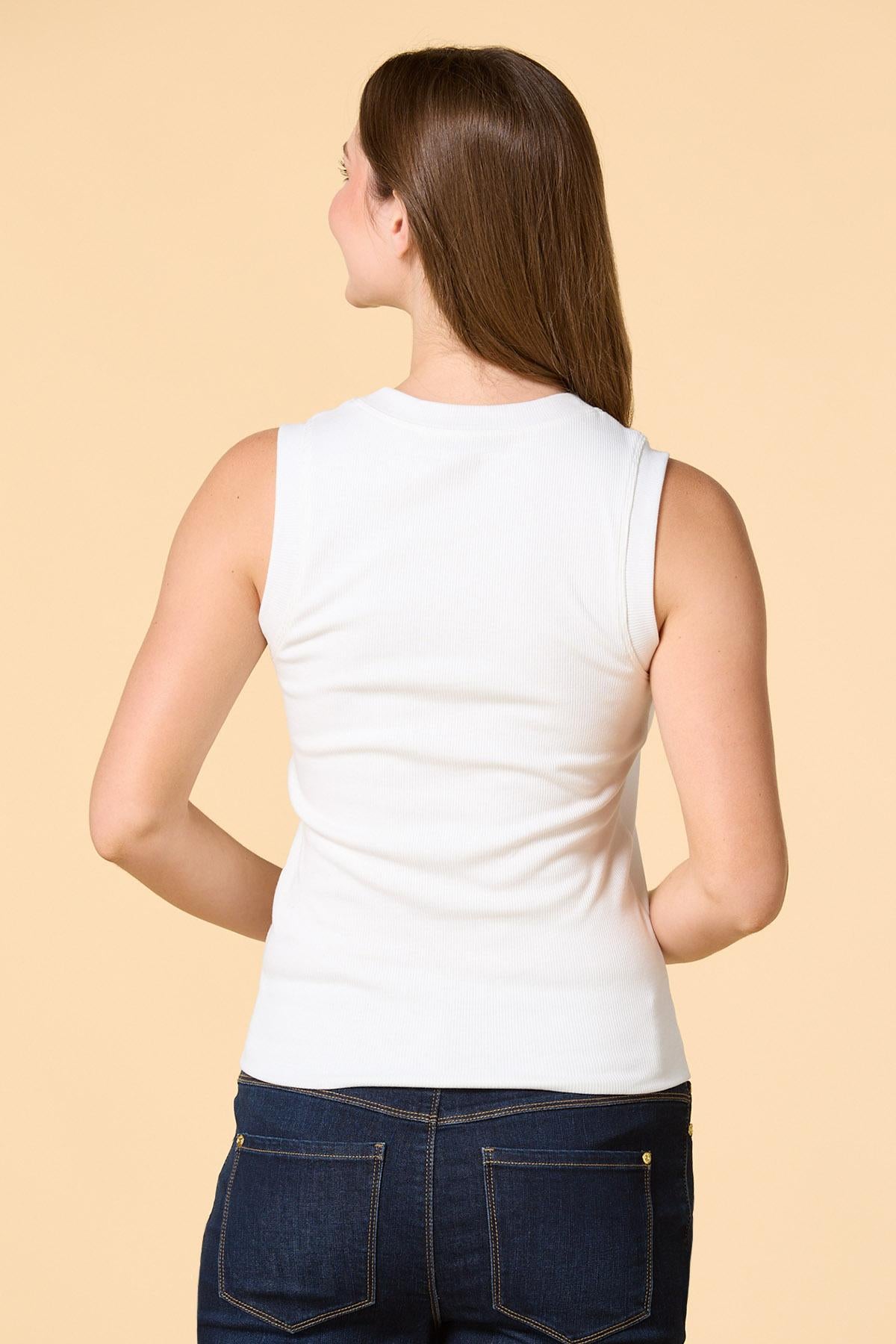Versona classic ribbed tank WHITE_ALYSSUM