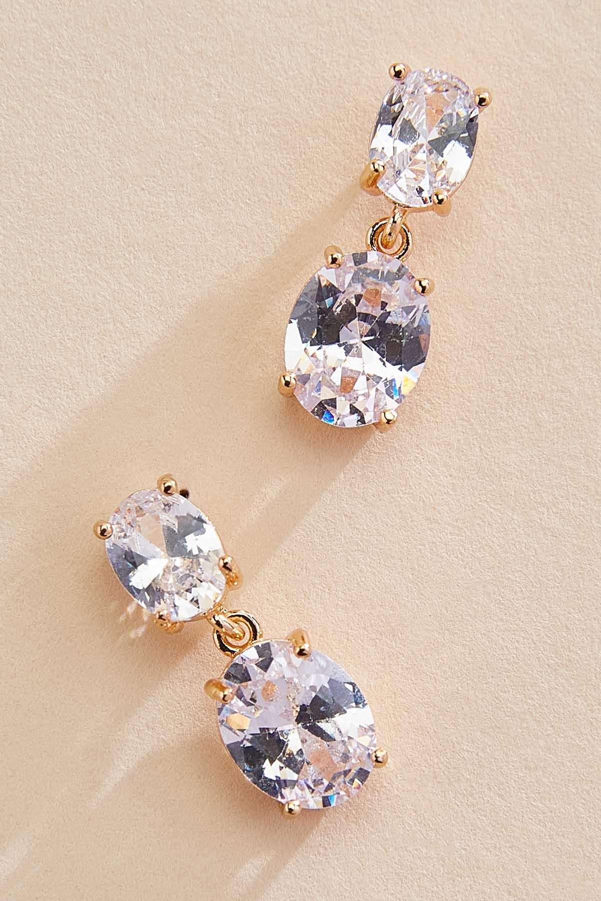 Versona cubic zirconia dangly earrings GOLD