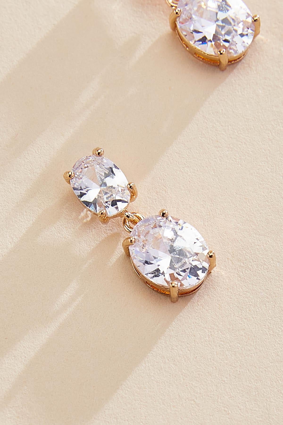 Versona cubic zirconia dangly earrings GOLD