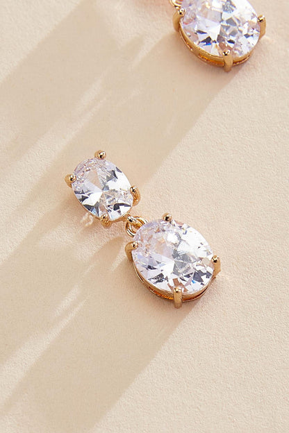 Versona cubic zirconia dangly earrings GOLD