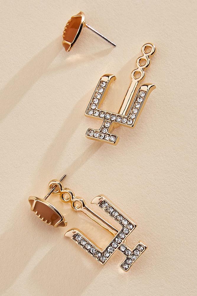 Versona convertible football goalpost earrings BROWN