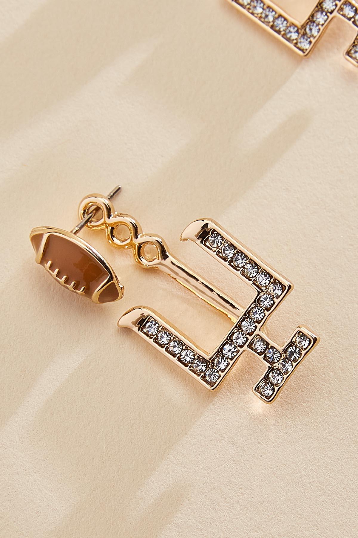 Versona convertible football goalpost earrings BROWN