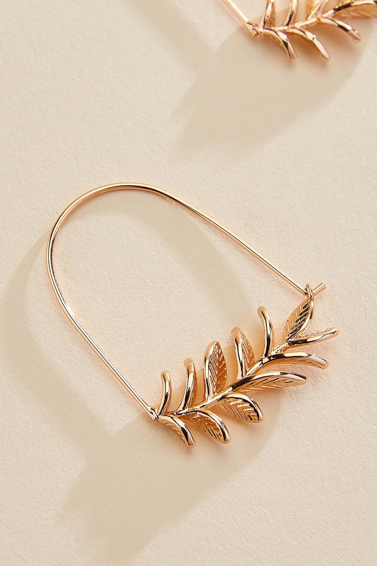 Versona delicate flower wire hoop earrings GOLD