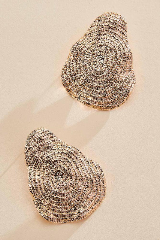 Versona abstract gold textured stud earrings GOLD