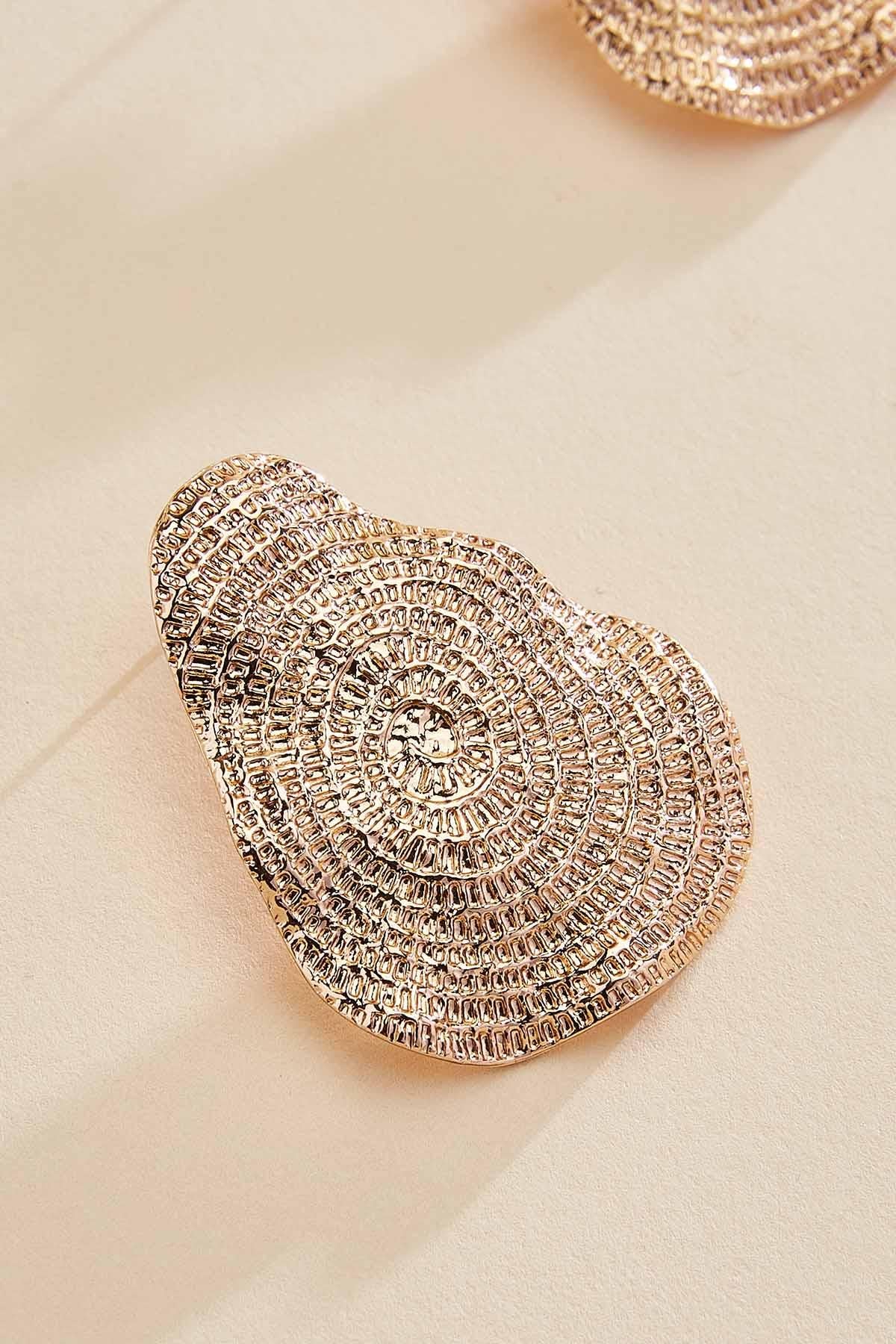 Versona abstract gold textured stud earrings GOLD