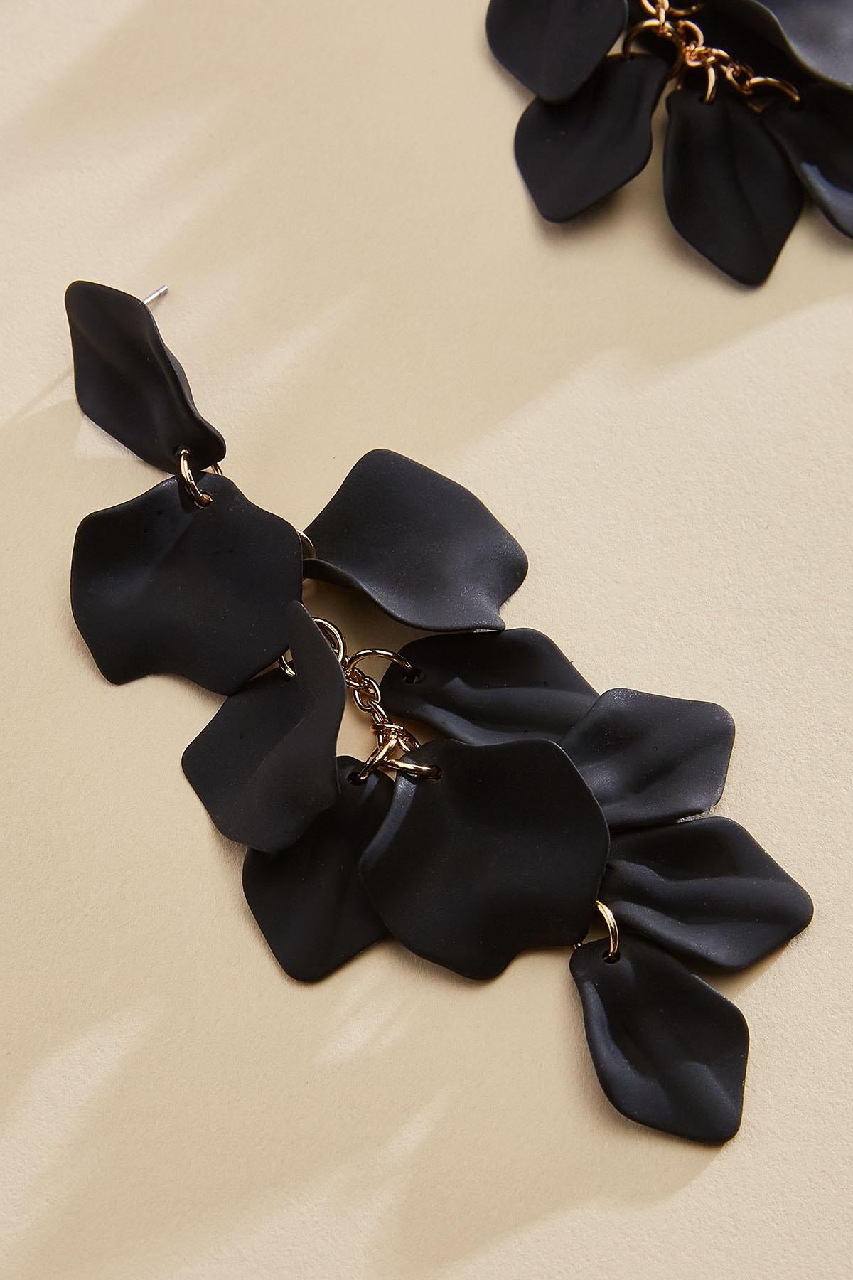 Versona rubber coated petal linear earrings TILLANDSIA_PURPLE