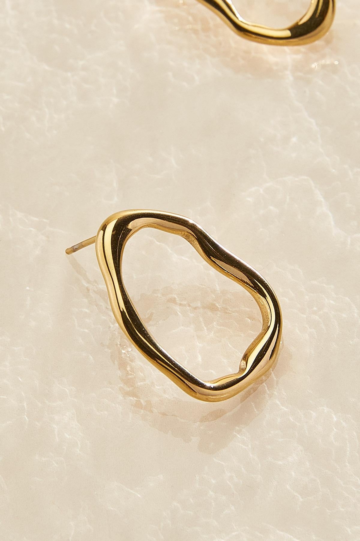 Versona hammered gold open circle earrings GOLD