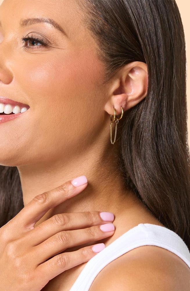 Versona waterproof double hoop chain earrings GOLD