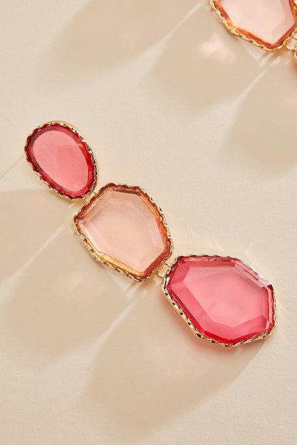 Versona pink glass statement earrings PINK_GLO