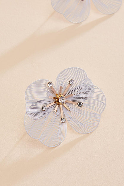 Versona rubber coated flower stud earrings BRIGHT_WHITE