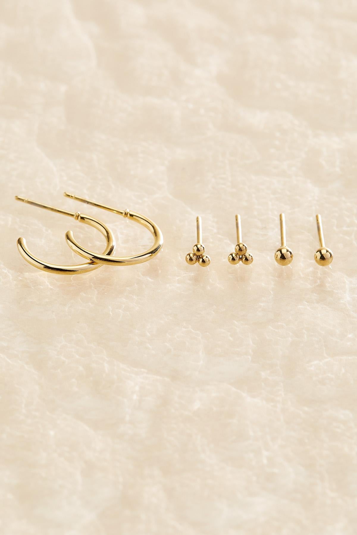Versona waterproof everyday earrings set GOLD