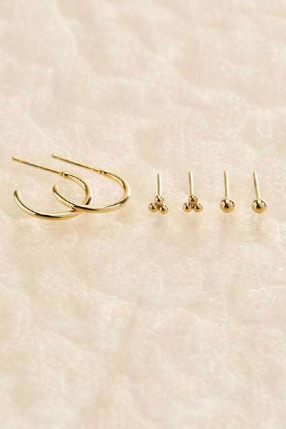 Versona waterproof everyday earrings set GOLD