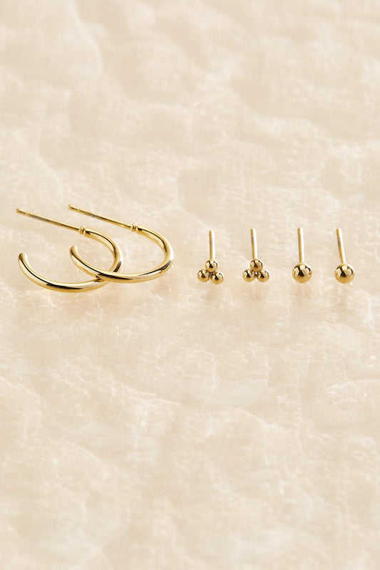 Versona waterproof everyday earrings set GOLD