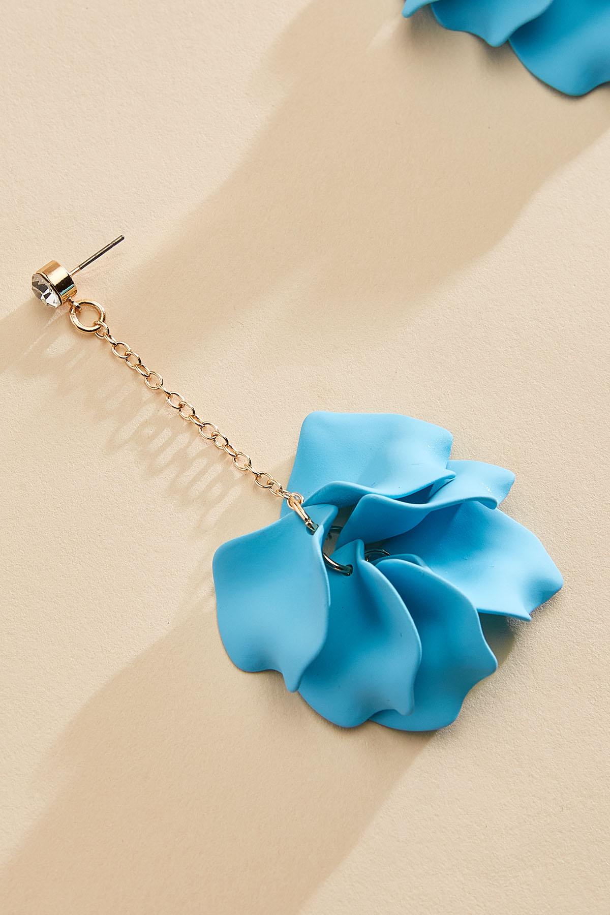 Versona flower dangly chain earrings RIO_TURQ