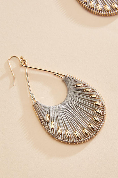 Versona gold bead threaded tear earrings GOLD