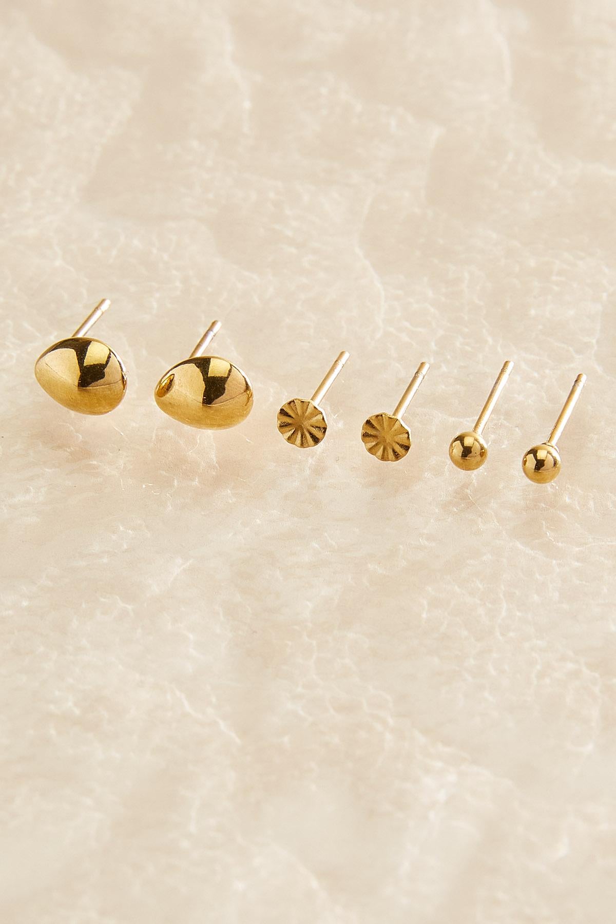 Versona waterproof stud earrings set GOLD