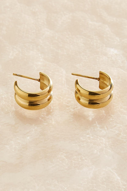 Versona waterproof double hoop earrings GOLD