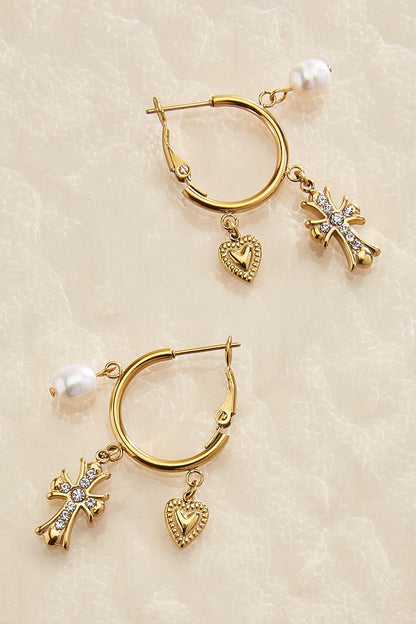 Versona waterproof charm hoop earrings GOLD