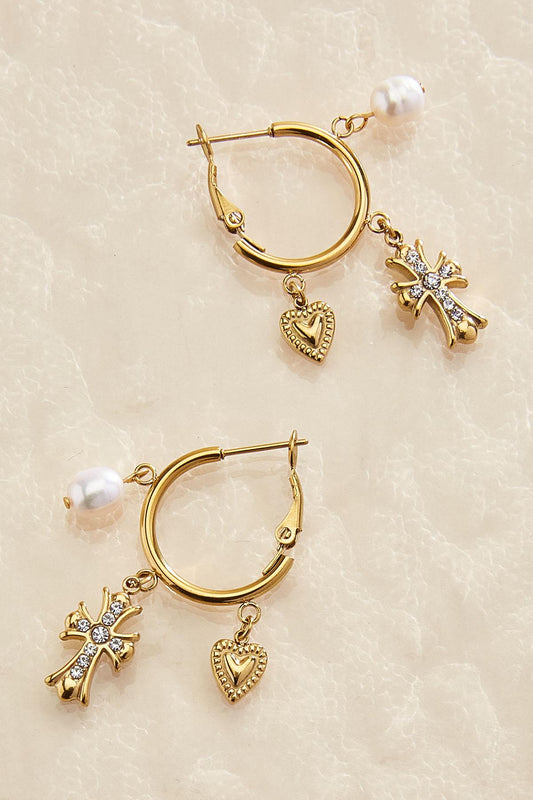 Versona waterproof charm hoop earrings GOLD