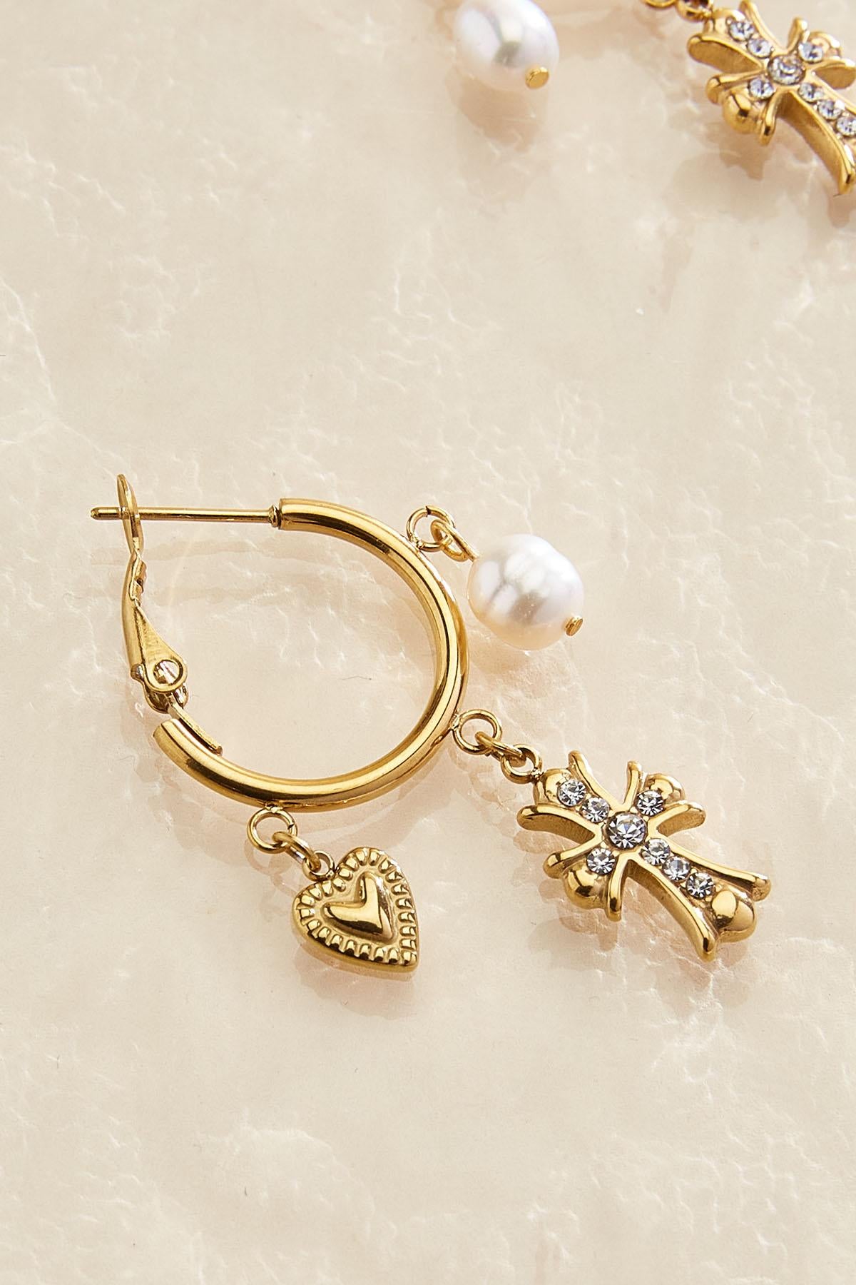 Versona waterproof charm hoop earrings GOLD