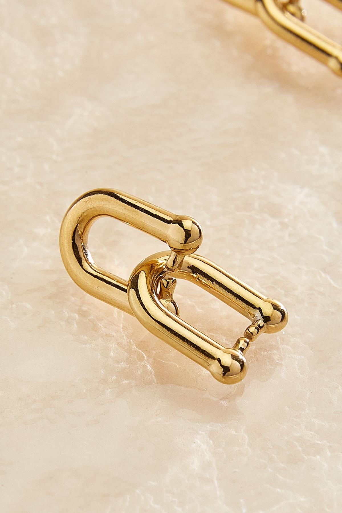 Versona waterproof linked stud earrings GOLD