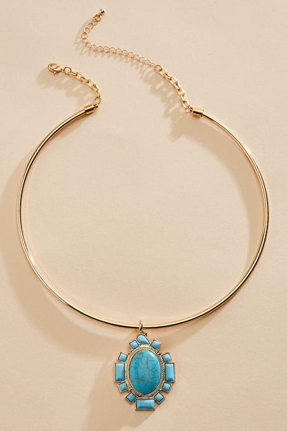 Versona semi- precious turquoise pendant necklace RIO_TURQ