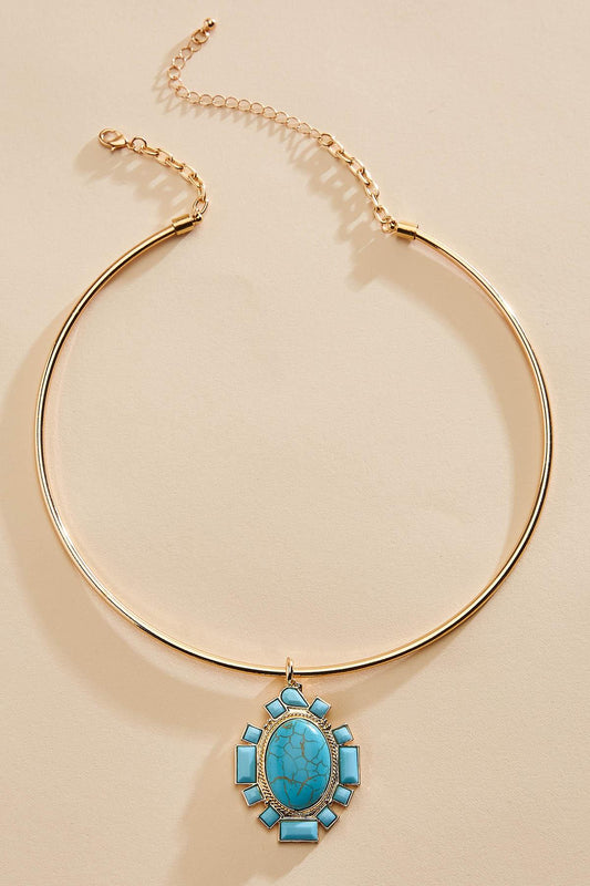 Versona semi- precious turquoise pendant necklace RIO_TURQ