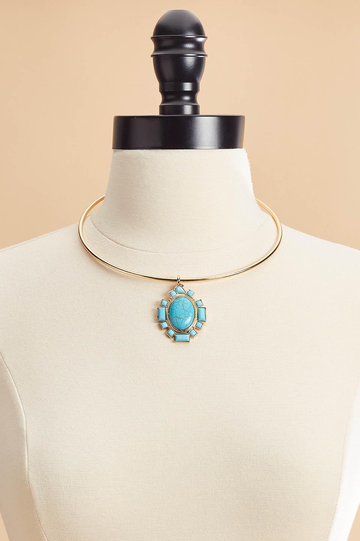 Versona semi- precious turquoise pendant necklace RIO_TURQ