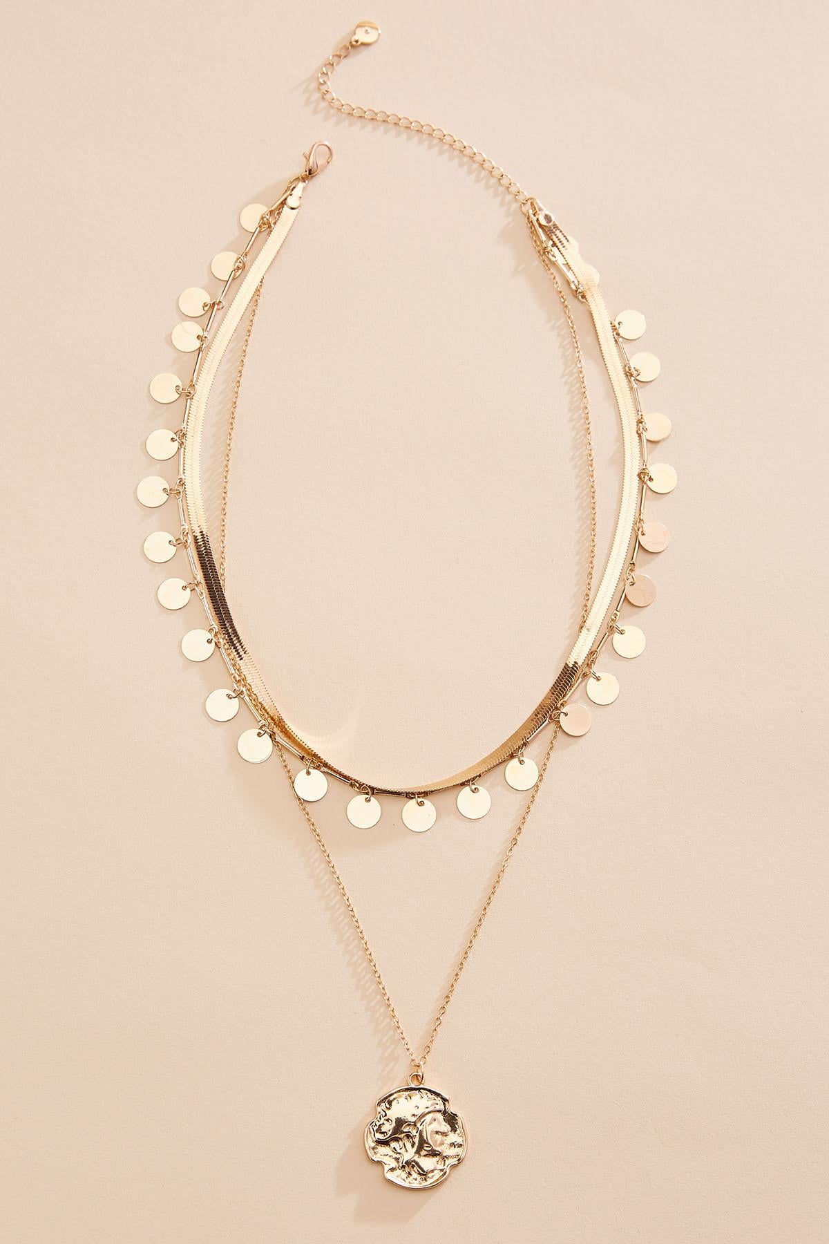 Versona gold shaky layered chain necklace GOLD