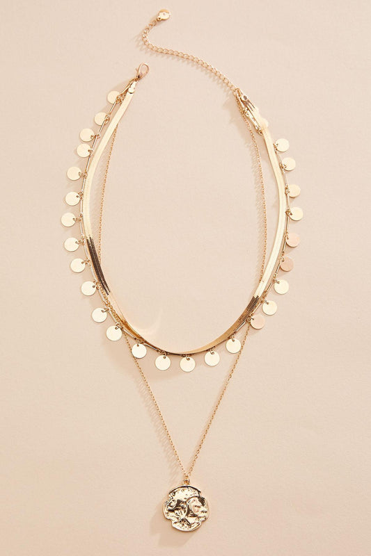 Versona gold shaky layered chain necklace GOLD