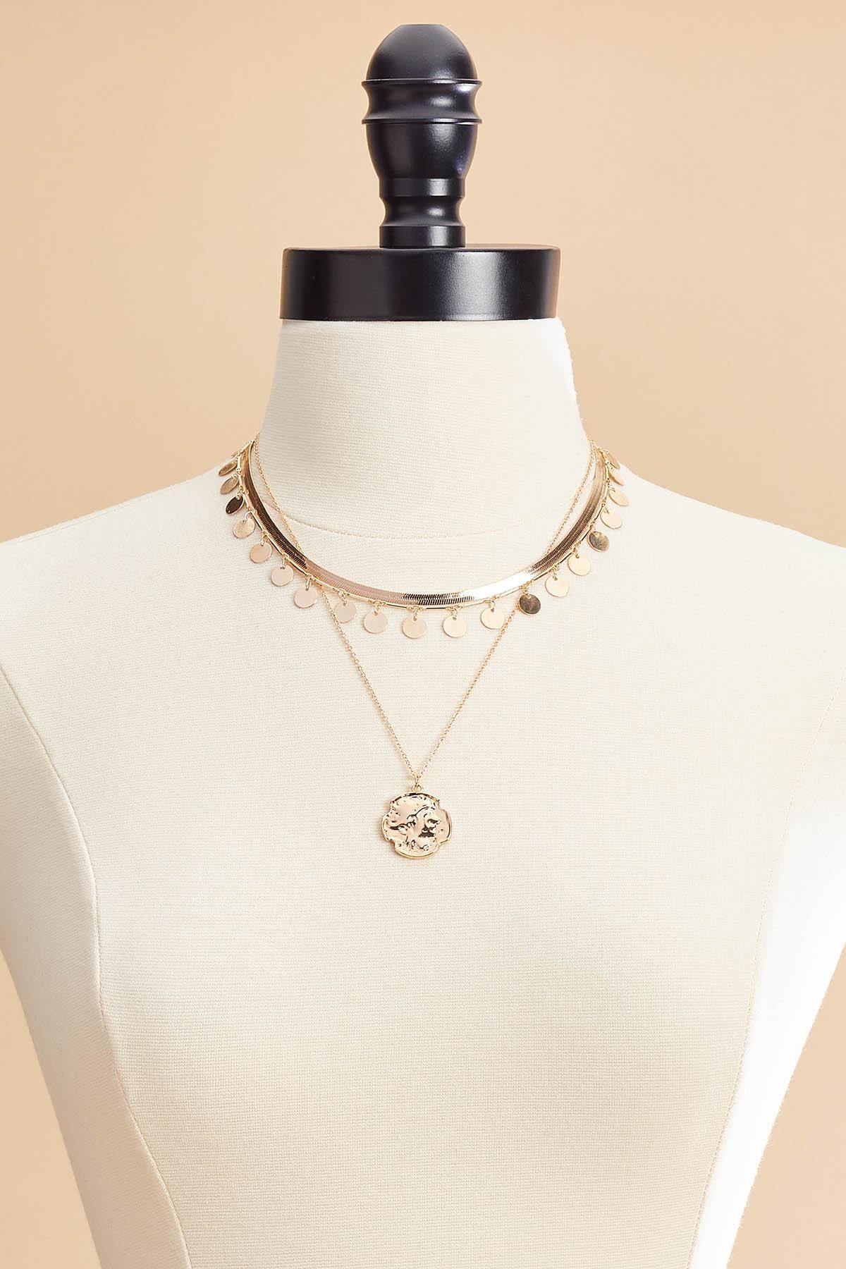 Versona gold shaky layered chain necklace GOLD