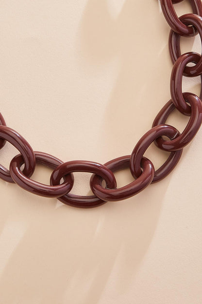 Versona chunky lucite chain link necklace HABANERO