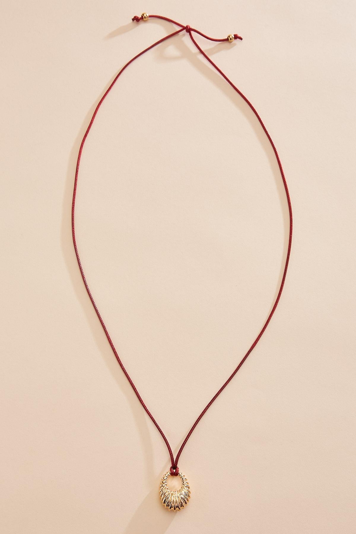 Versona ribbed gold pendant cord necklace HABANERO