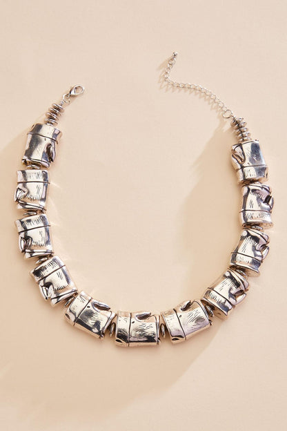Versona silver bamboo statement necklace SILVER