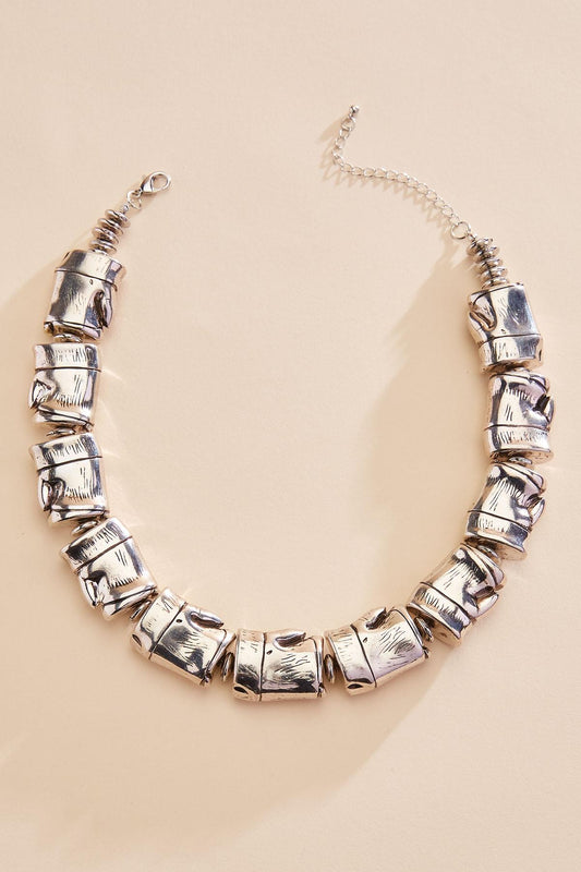 Versona silver bamboo statement necklace SILVER