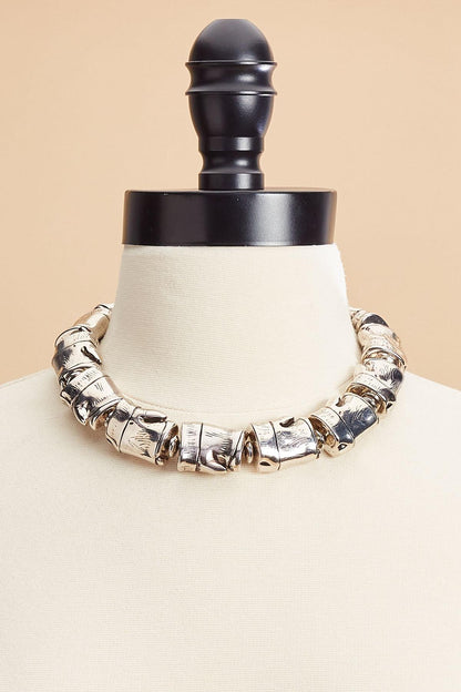 Versona silver bamboo statement necklace SILVER