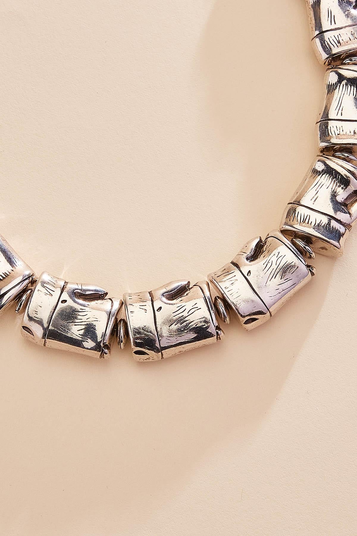 Versona silver bamboo statement necklace SILVER