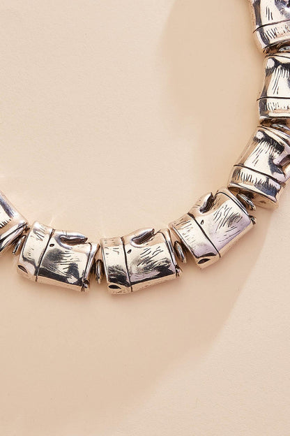 Versona silver bamboo statement necklace SILVER