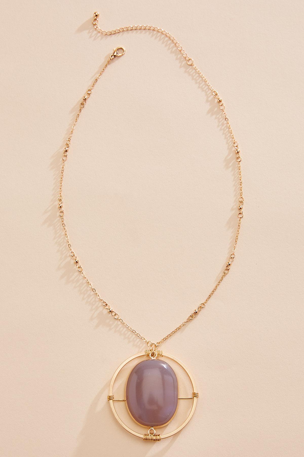 Versona semi- precious orbital pendant necklace SKYWAY_BLUE