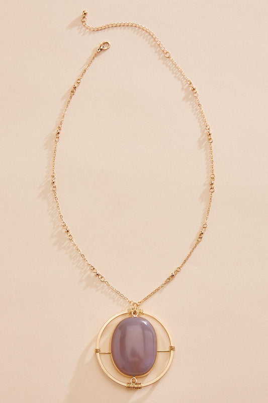 Versona semi- precious orbital pendant necklace SKYWAY_BLUE