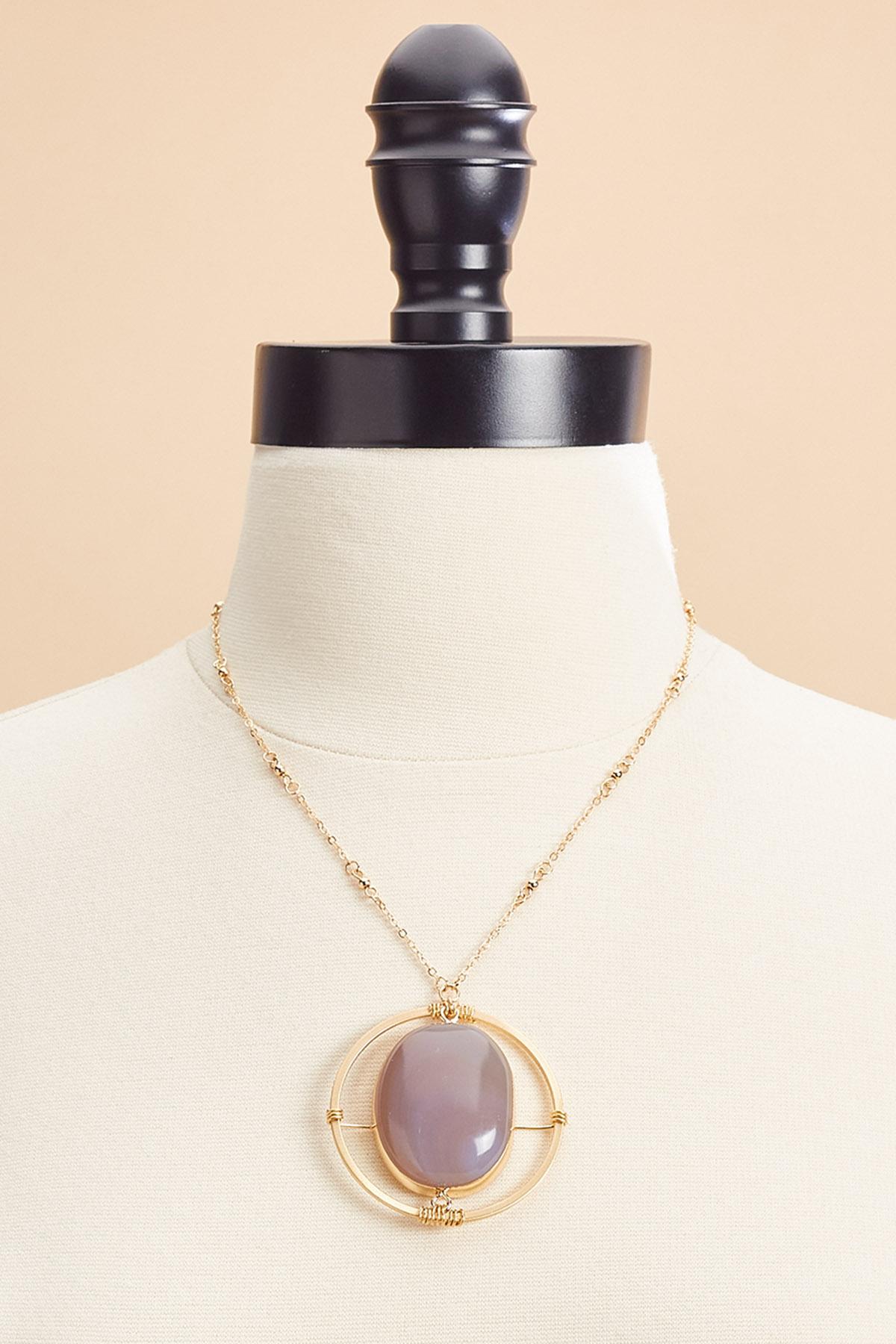 Versona semi- precious orbital pendant necklace SKYWAY_BLUE