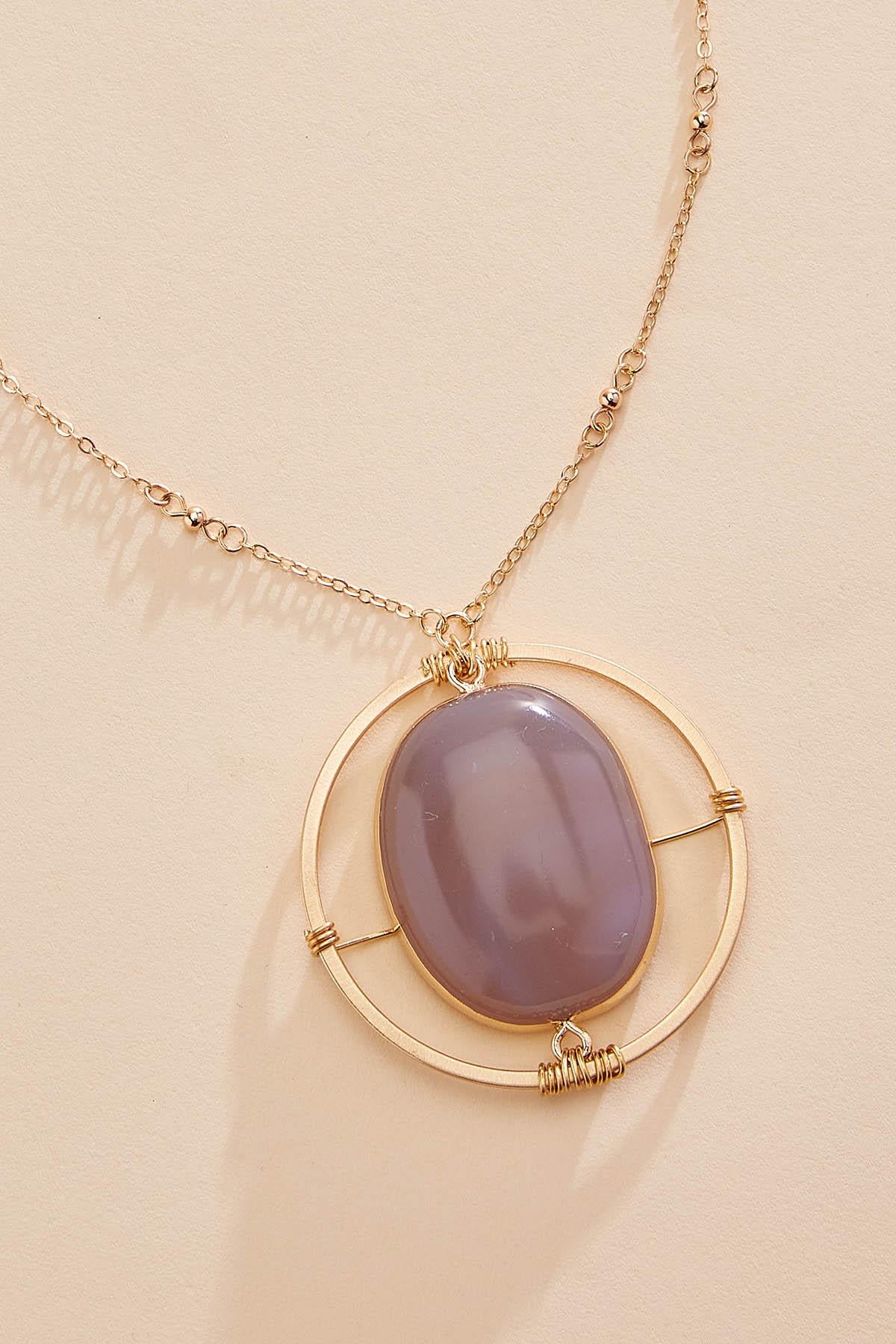 Versona semi- precious orbital pendant necklace SKYWAY_BLUE