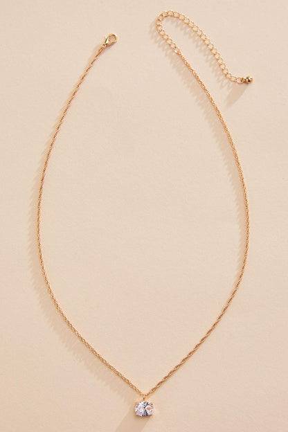 Versona oval cubic zirconia pendant necklace GOLD