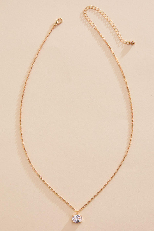 Versona oval cubic zirconia pendant necklace GOLD