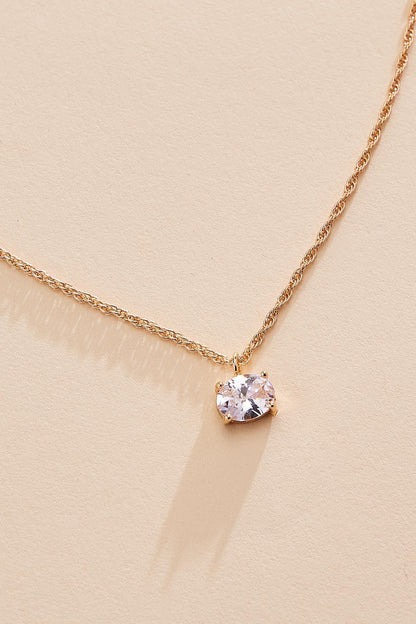 Versona oval cubic zirconia pendant necklace GOLD