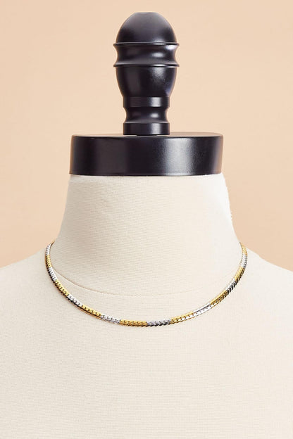 Versona waterproof two tone snake chain necklace TWO_TONE